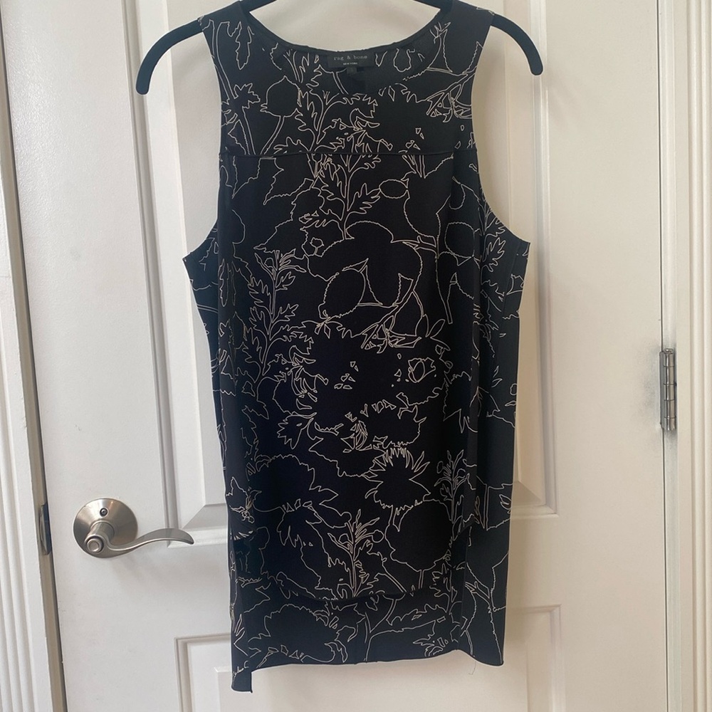 Rag and Bone top, black and cream